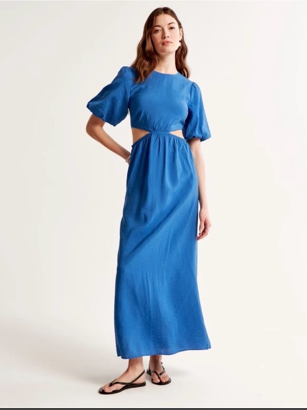 Abercrombie & Fitch Cobalt Blue Midi Dress with Cutouts